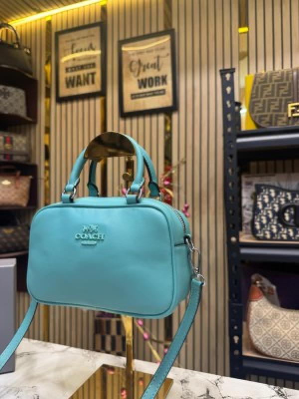 Coach Satchel Women Crossbody Bag Sling Bag With Box And DustBag (Teal)