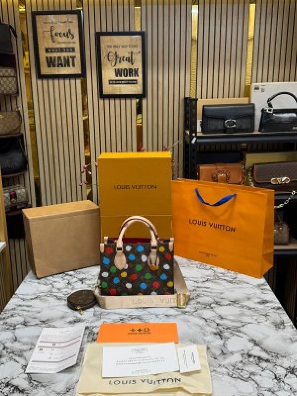 LOUIS VUITTON MINI PREMIUM ONTHEGO WITH COIN POUCH AND DOUBLE BOX INCLUDING CARRY BAG