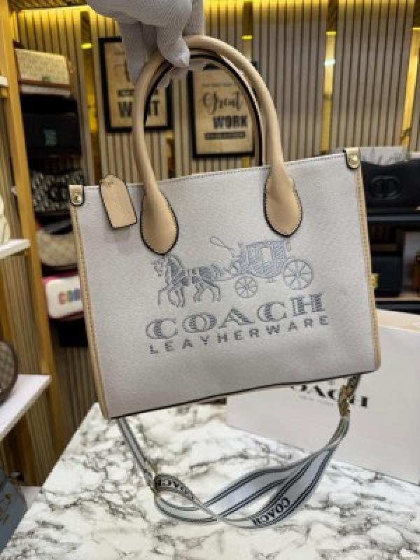 Coach Signature Canvas Shoulder Bag Tote With CarryBag (Yellow)