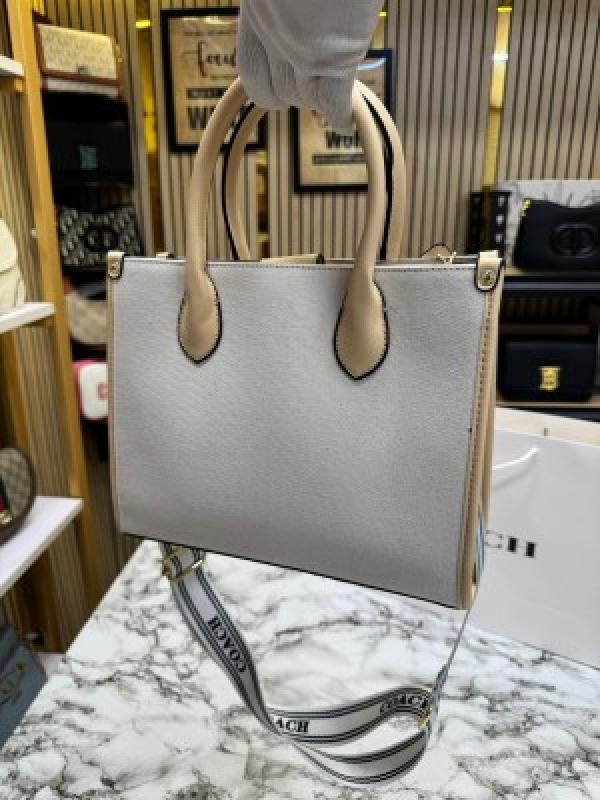 Coach Signature Canvas Shoulder Bag Tote With CarryBag (Yellow)