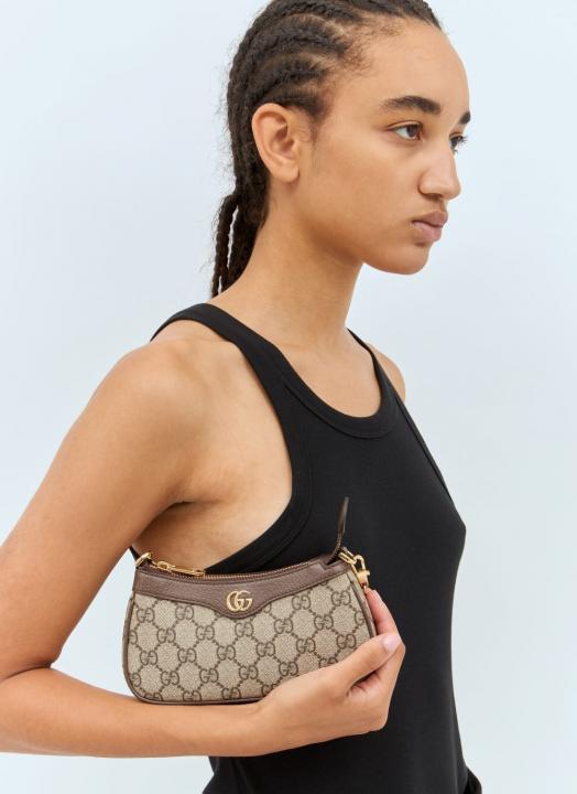 Gucci Ophidia Mini GG Canvas Chain Shoulder Bag With OG Box & Dust Bag 88333 Brown With Khakhi