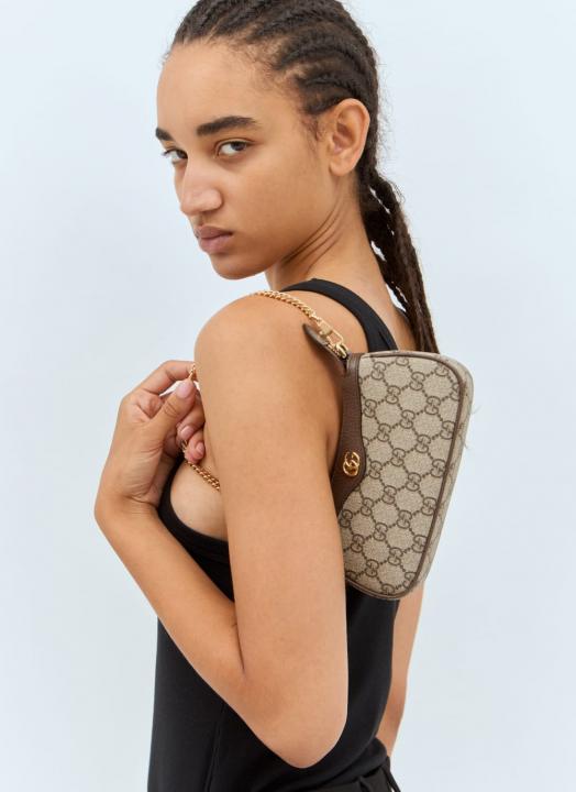 Gucci Ophidia Mini GG Canvas Chain Shoulder Bag With OG Box & Dust Bag 88333 Brown With Khakhi