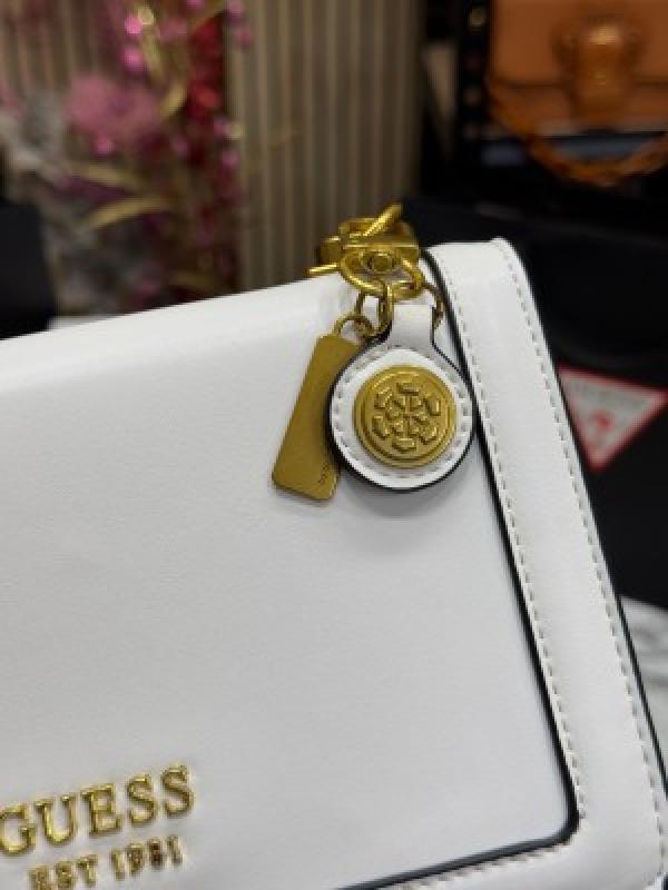 GUESS CONVERTIBLE XBODY HANDBAG WITH OG BOX AND DUST BAG WITH CARRY BAG PREMIUM QUALITY (WHITE) 1005