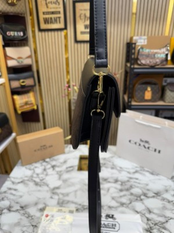 Coach Morgan Suare Crossbody In Colorblock Signature Canvas With Box And DustBag Including CarryBag (Coffee)