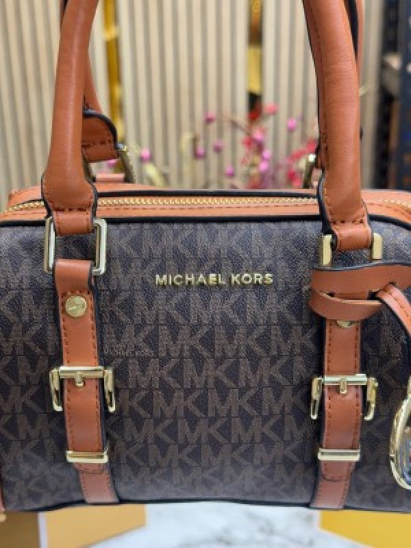 Michael Kors Bedford Legacy Extra Small Logo Duffle Crossbody Bag With Box And Dust Bag Including Carry Bag (Coffee)
