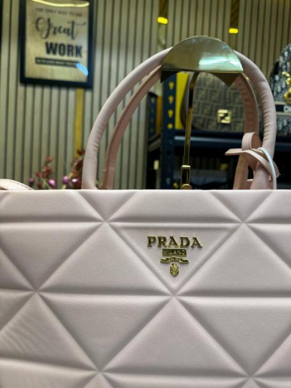 Prad a Symbol Tote Bag With Box And Dust Bag (Khaki)