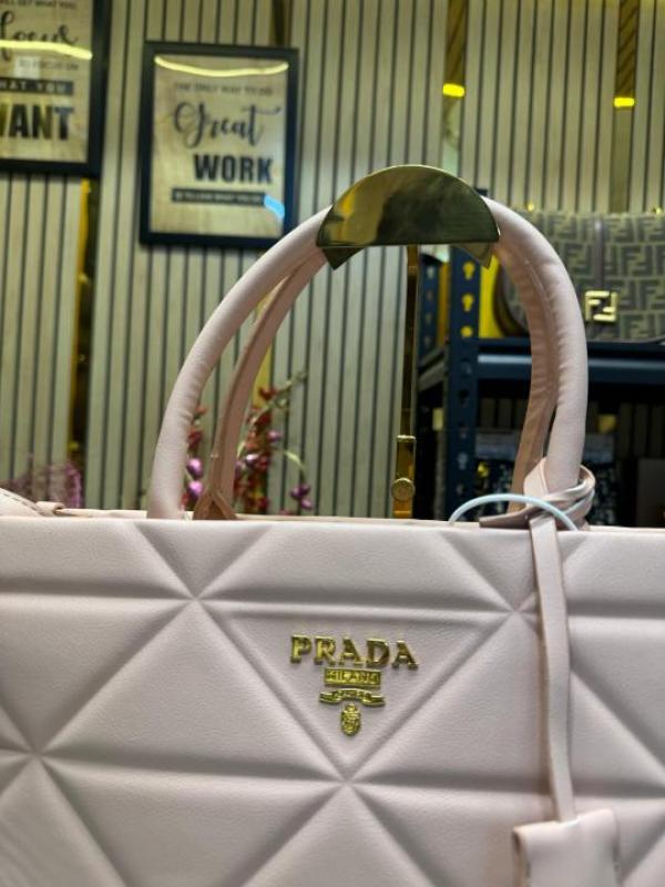 Prad a Symbol Tote Bag With Box And Dust Bag (Khaki)