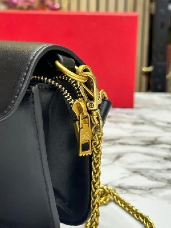 VALENTIN O GARAVANI MINI LOCO CROSSBODY BAG WITH OG BOX AND DUST BAG (BLACK) (S20)
