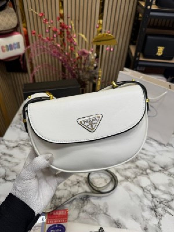 Prada  Moon  Pardieu  Shoulder  Bag  With  Box  And  DustBag  Including  CarryBag  (White)