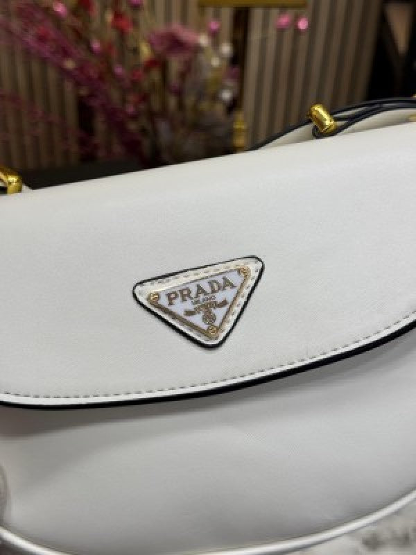 Prada Moon Pardieu Shoulder Bag With Box And DustBag Including CarryBag (White)