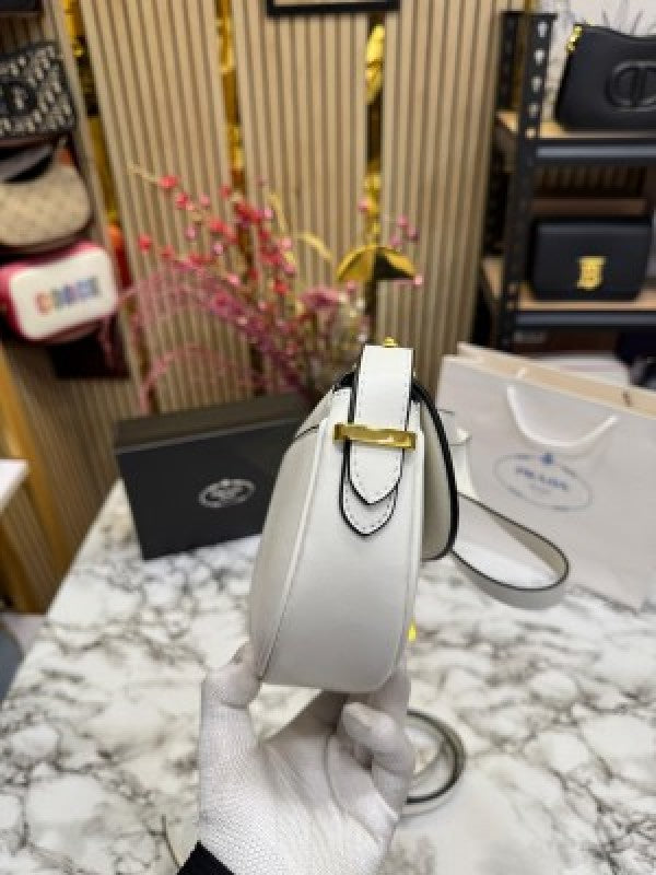 Prada Moon Pardieu Shoulder Bag With Box And DustBag Including CarryBag (White)