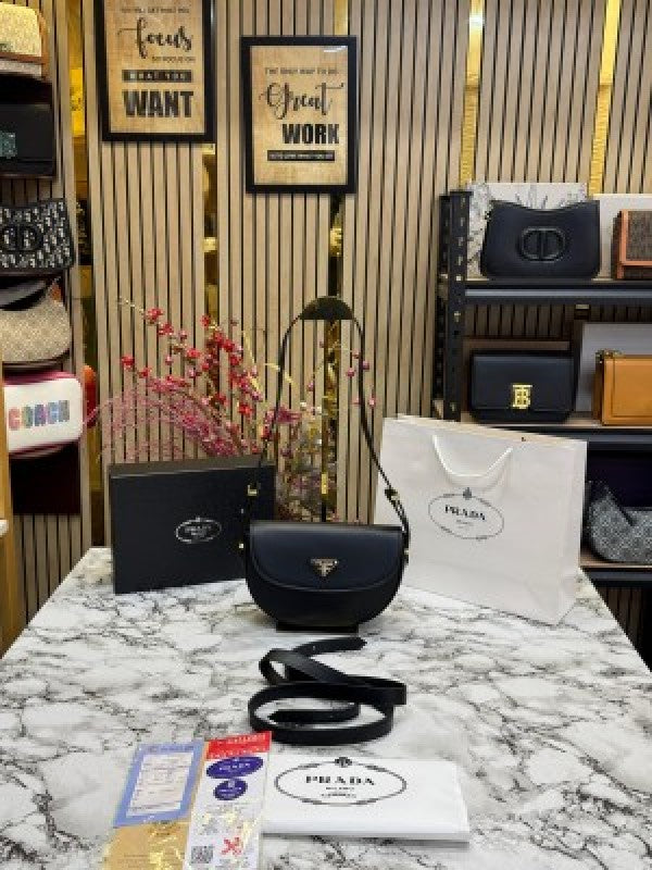 Prada  Moon  Pardieu  Shoulder  Bag  With  Box  And  DustBag  Including  CarryBag  (Black)