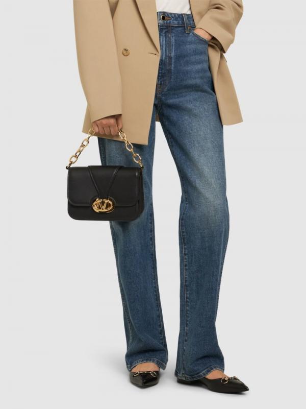 valentin o garavani small vlogo oclock leather shoulder bag with box 512