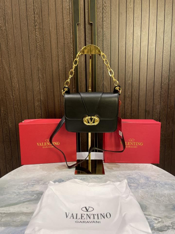 valentin o garavani small vlogo oclock leather shoulder bag with box 512