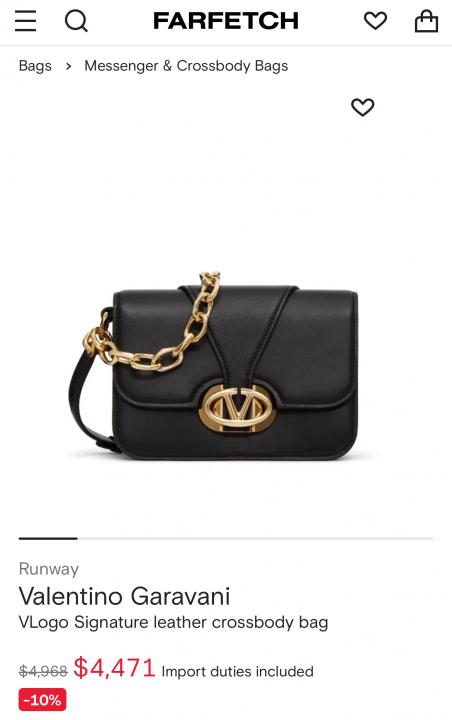 valentin o garavani small vlogo oclock leather shoulder bag with box 512