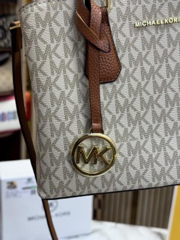 Michael Kors Camille Satchel Bag With Box And Dust Bag Including CarryBag (Beige)