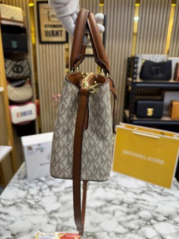 Michael Kors Camille Satchel Bag With Box And Dust Bag Including CarryBag (Beige)