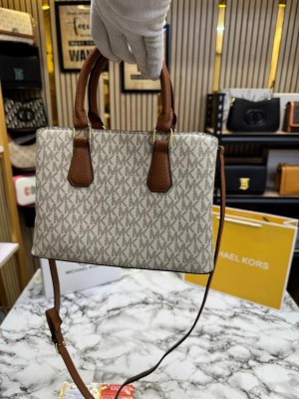 Michael Kors Camille Satchel Bag With Box And Dust Bag Including CarryBag (Beige)