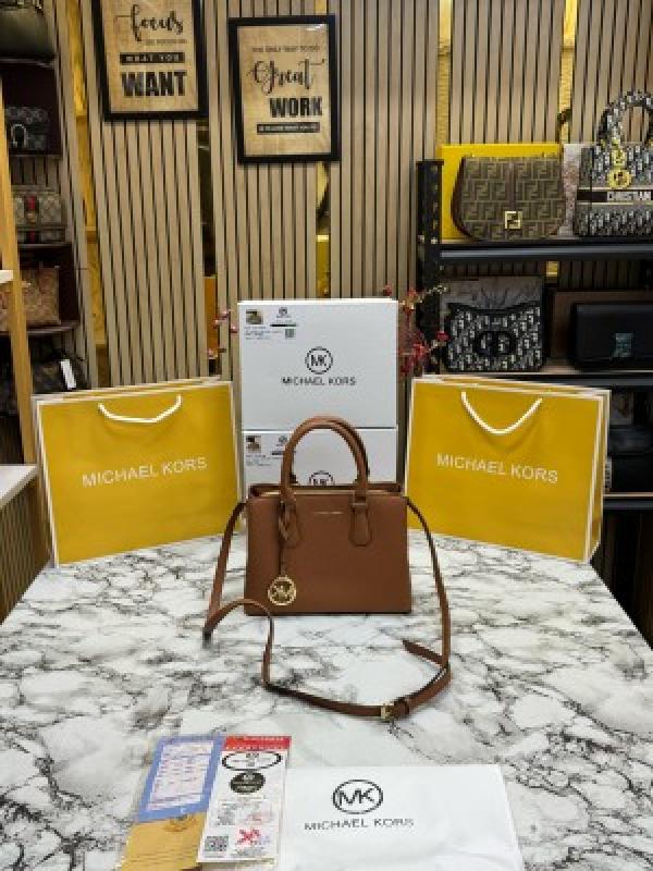 Michael Kors Camille Satchel Bag With Box And Dust Bag Including CarryBag (Brown)