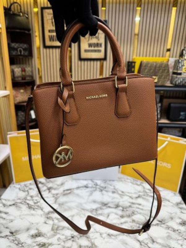 Michael Kors Camille Satchel Bag With Box And Dust Bag Including CarryBag (Brown)