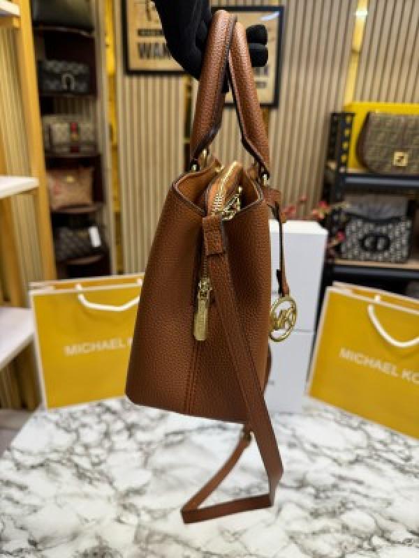 Michael Kors Camille Satchel Bag With Box And Dust Bag Including CarryBag (Brown)