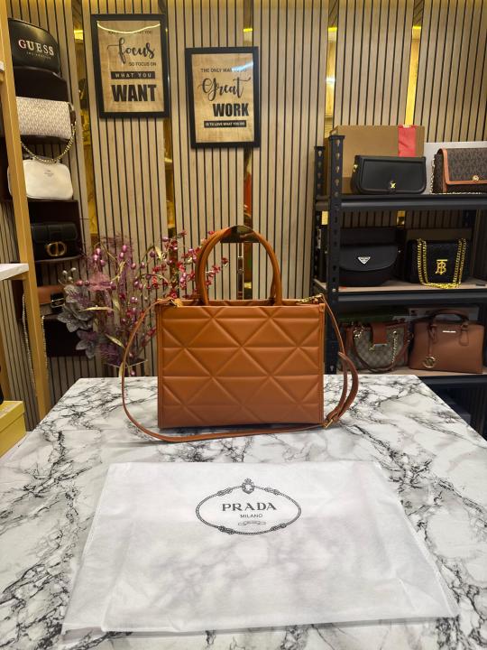 Prada  Symbol  Tote  Bag  Premium  Quality  With  Dust  Bag  (Brown)