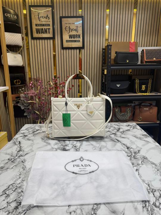 Prada  Symbol  Tote  Bag  Premium  Quality  With  Dust  Bag  (White)