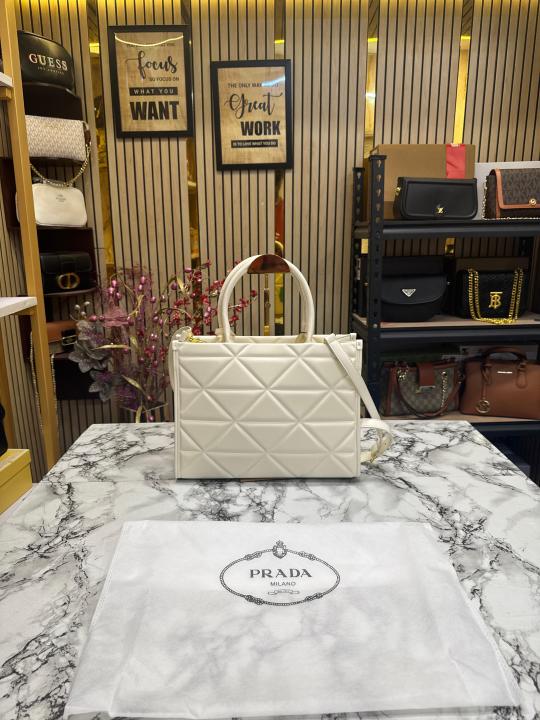 Prada  Symbol  Tote  Bag  Premium  Quality  With  Dust  Bag  (White)
