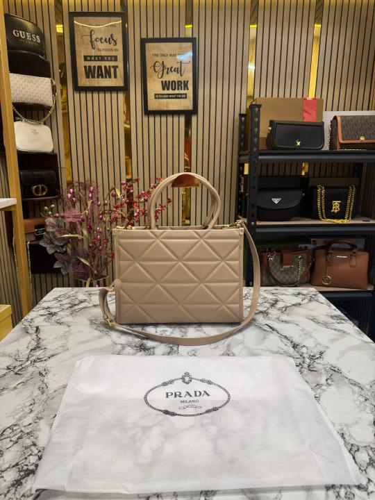 Prada  Symbol  Tote  Bag  Premium  Quality  With  Dust  Bag  (Khaki)