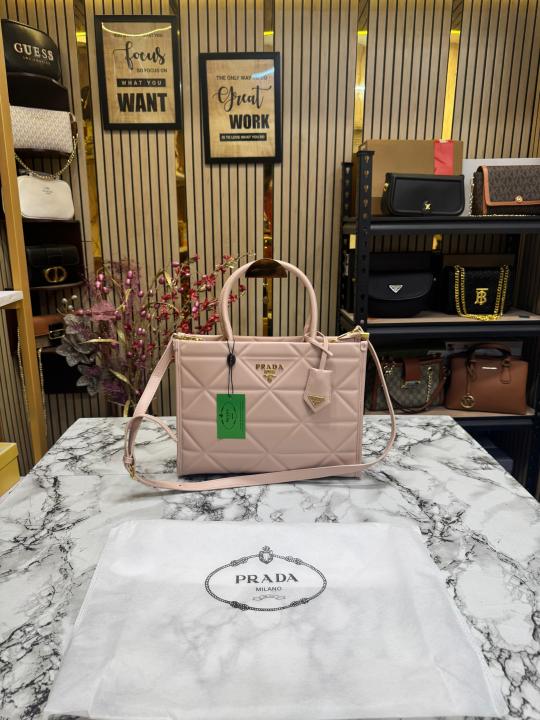Prada  Symbol  Tote  Bag  Premium  Quality  With  Dust  Bag  (Pink)
