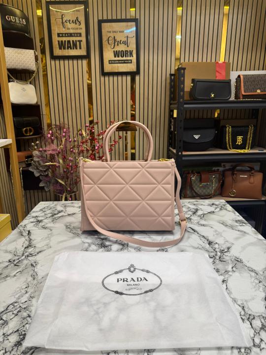 Prada Symbol Tote Bag Premium Quality With Dust Bag (Pink)