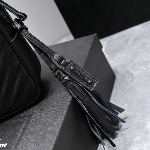 YSL Saint Laurent Paris Black Leather Lou Camera Bag With OG Box & Dust Bag 6054