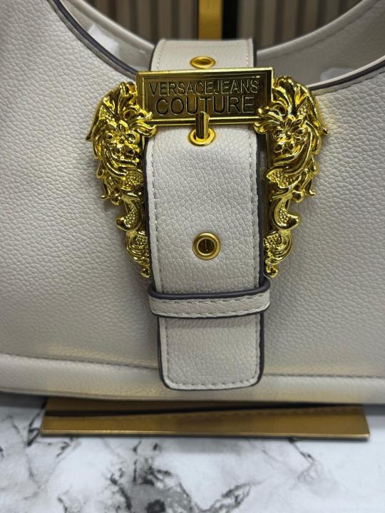 Versace Jeans Couture Logo Plaque Shoulder Bag (White)