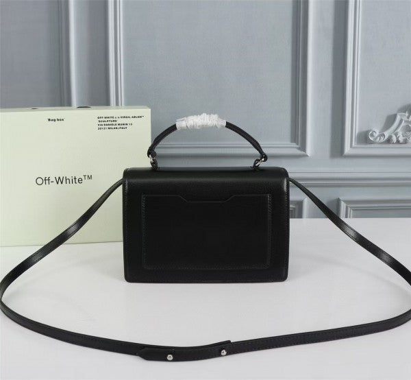 Off White Leather Hand Held Black Graffity Jitney 1.4 Shoulder Bag (8853 Black Graffity)
