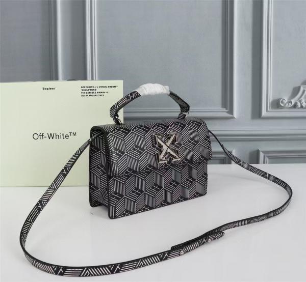 Off White Leather Blue White Monogram Jitney 1.4 Shoulder Bag (Blue White 8853)