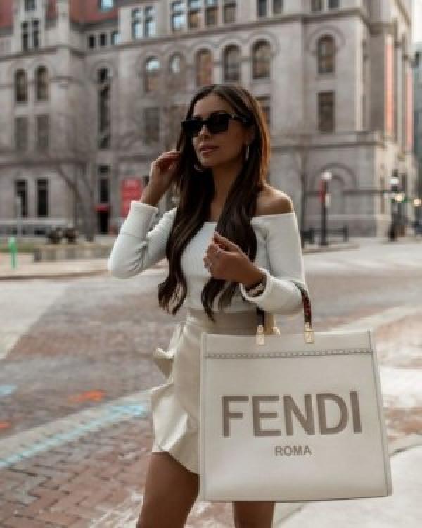 Fendi roma plain ladies trendy leather handbag 276