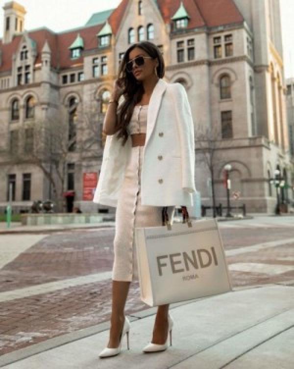 Fendi roma plain ladies trendy leather handbag 276