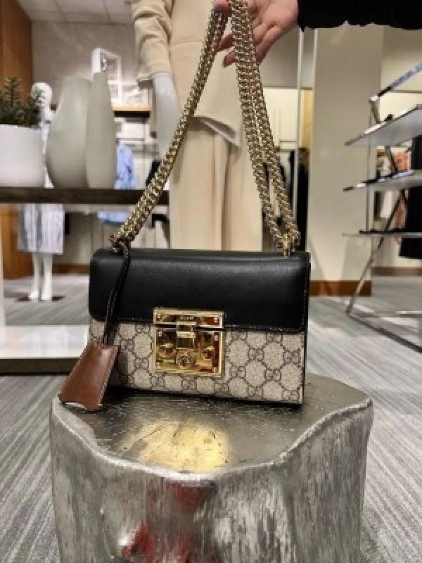 GUCCI PADLOCK SHOULDER BAG WITH DOUBLE OG BOX DUST BAG (ORANGE) 1826