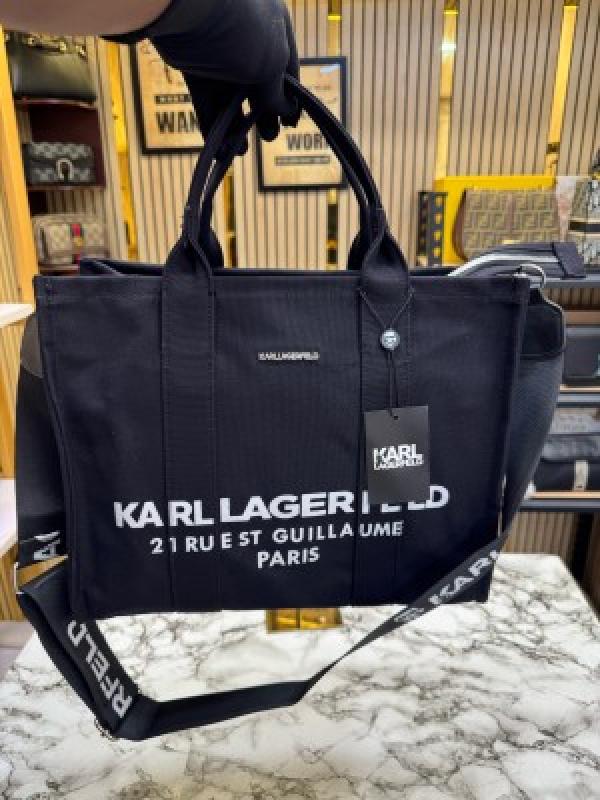 Karl Lagerfeld K Essential Square Tote Bag (Black)