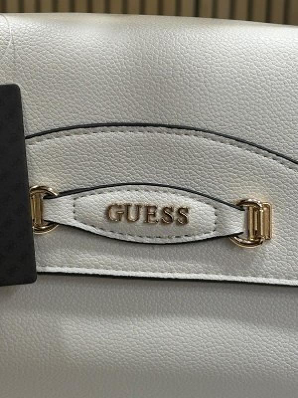 GUESS EMERA LOGO FLAP BAG WITH BOX AND DUST BAG (WHITE) 1004