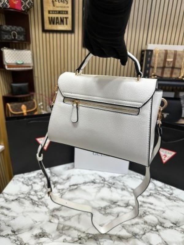 GUESS EMERA LOGO FLAP BAG WITH BOX AND DUST BAG (WHITE) 1004