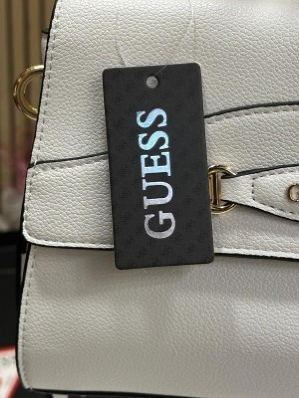 GUESS EMERA LOGO FLAP BAG WITH BOX AND DUST BAG (WHITE) 1004
