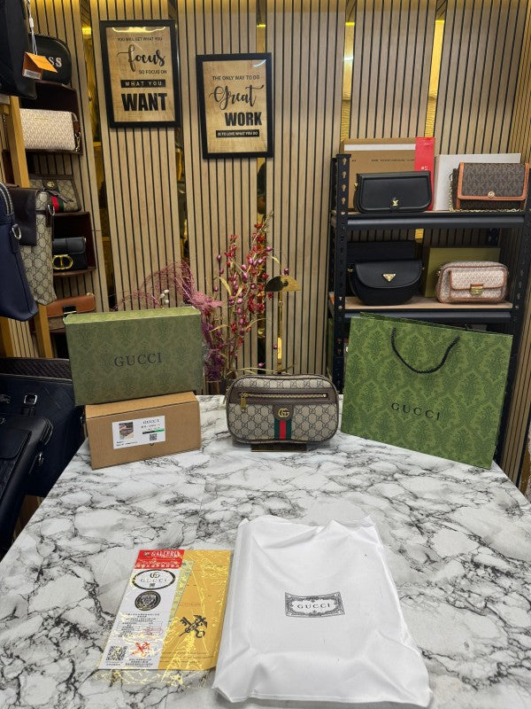GUCC I GG SUPREME BELT BAG WITH OG DOUBLE BOX INCLUDING CARRY BAG PREMIUM QUALITY