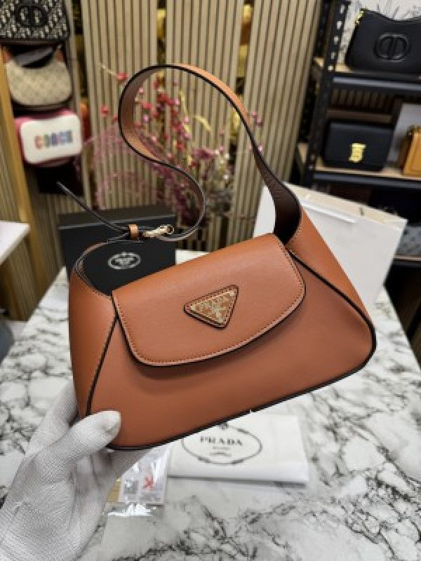 Prada  Flap  Shoulder  Bag  With  Box  And  Dust  Bag  Including  CarryBag  (Brown)