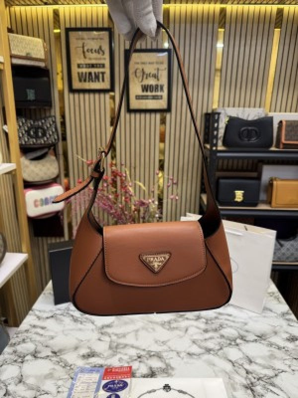 Prada  Flap  Shoulder  Bag  With  Box  And  Dust  Bag  Including  CarryBag  (Brown)