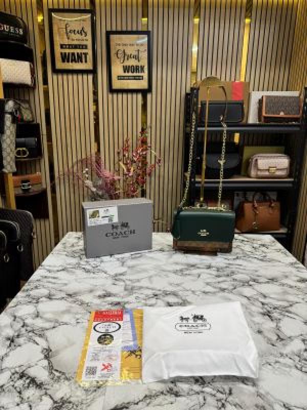 COAC H KLARE HANDBAG WITH OG BOX AND DUST BAG PREMIUM QUALITY (GREEN)