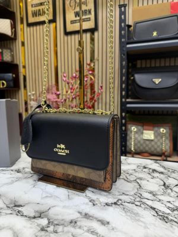COAC H KLARE HANDBAG WITH OG BOX AND DUST BAG PREMIUM QUALITY (BLACK)