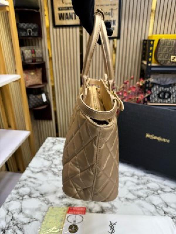 YSL Yves Saint Laurent Maxi Tote Bag With Box And Dust Bag (Gold)