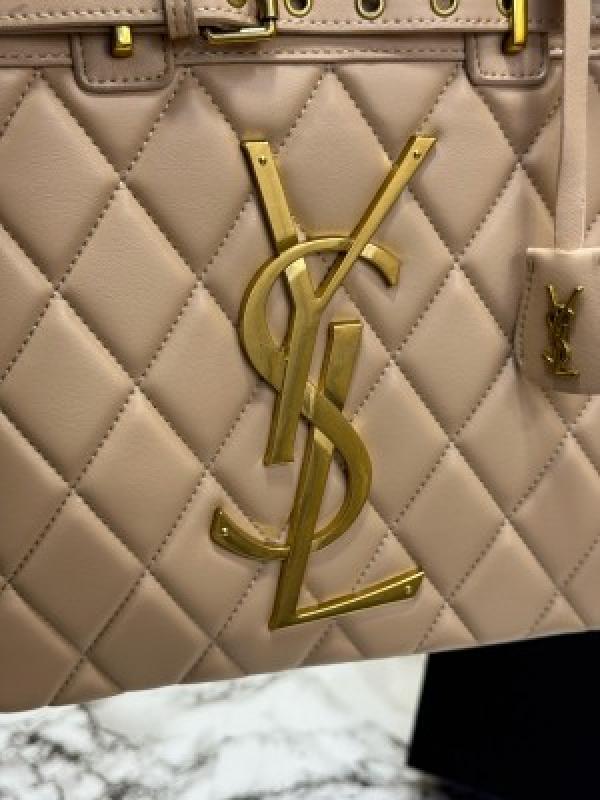 YSL Yves Saint Laurent Maxi Tote Bag With Box And Dust Bag (Khaki)