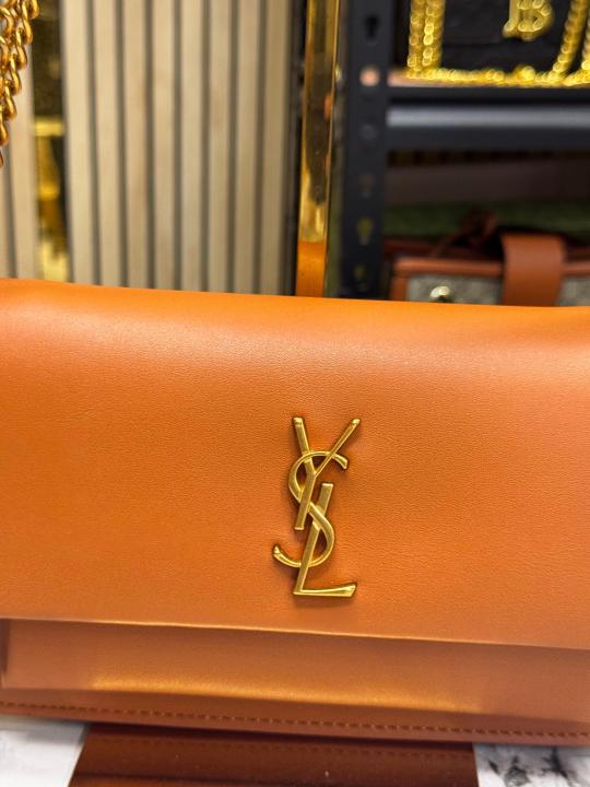 Yves Saint Laurent Ysl Sunset Shoulder Bag With Box And Dust Bag (Brown)
